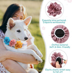 Colorful dog bow ties and lotus shape collar decorations