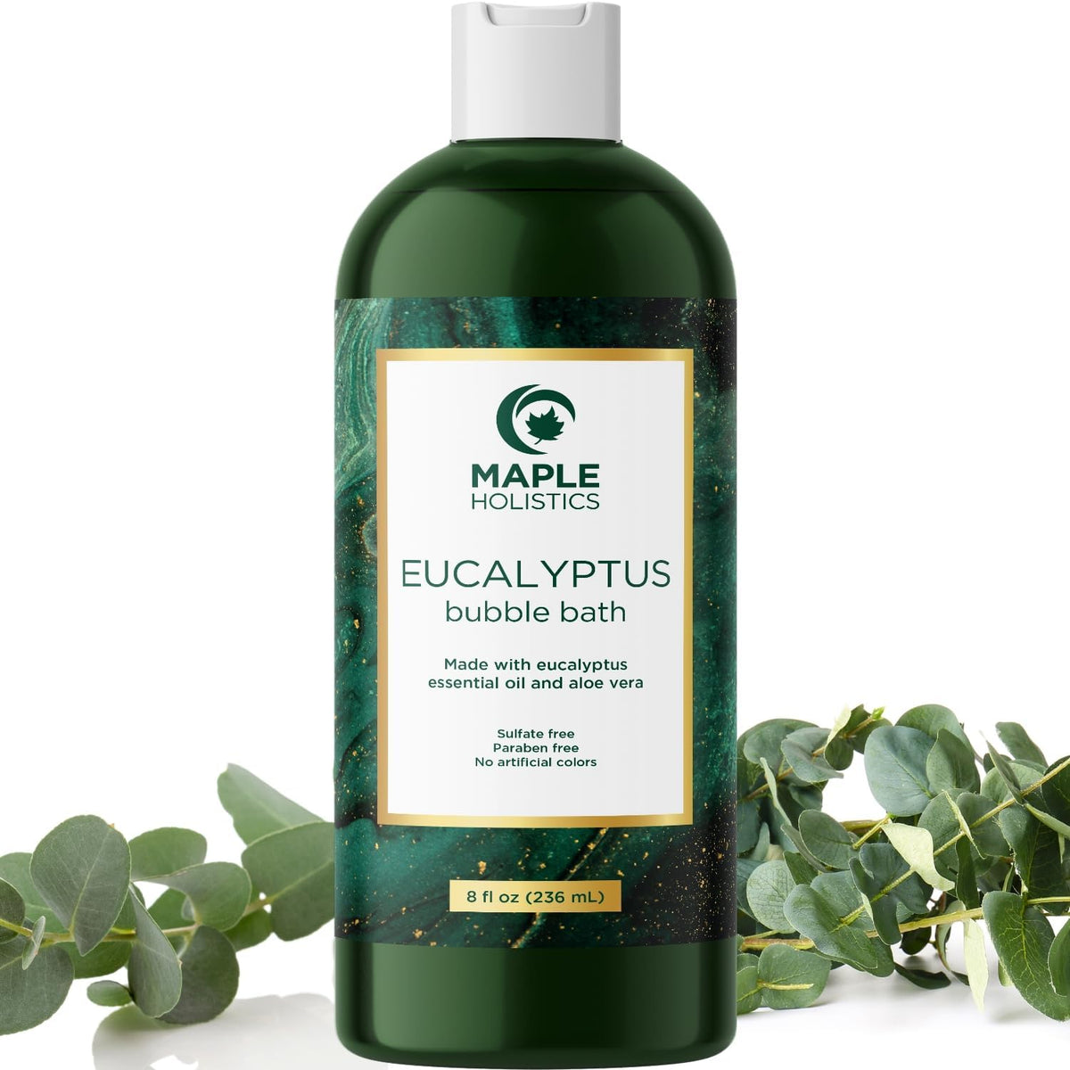 Maple Holistics eucalyptus bubble bath bottle front view