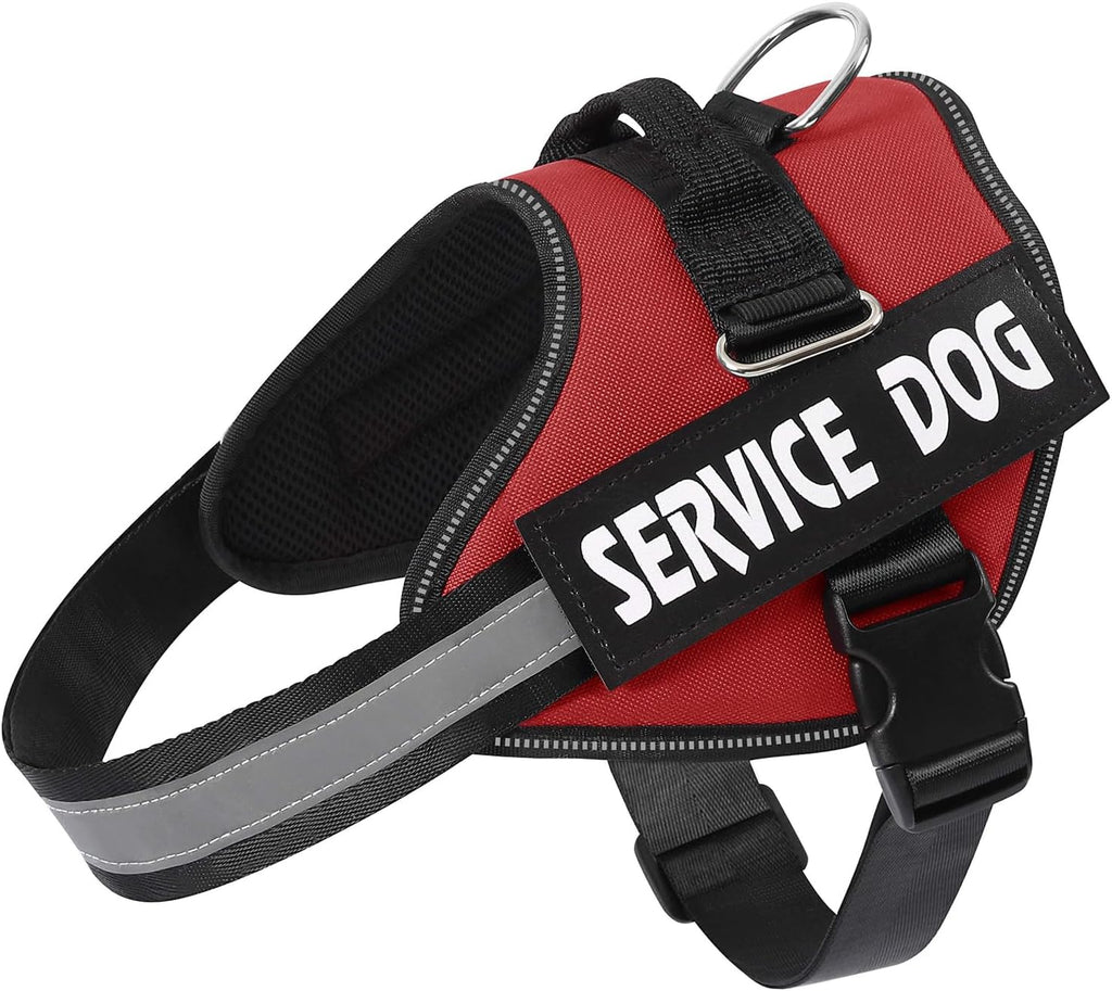 Mumupet service dog harness red small front view reflective vest