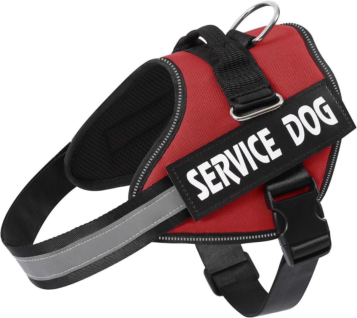 Mumupet service dog harness red small front view reflective vest