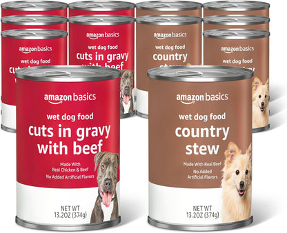Amazon Basics Chopped Ground Dinner Wet Dog Food Variety Pack, Filet Mignon Flavor and with Beef, Made with Natural Ingredients, 13.2oz Cans (Pack of 12) - Image 10
