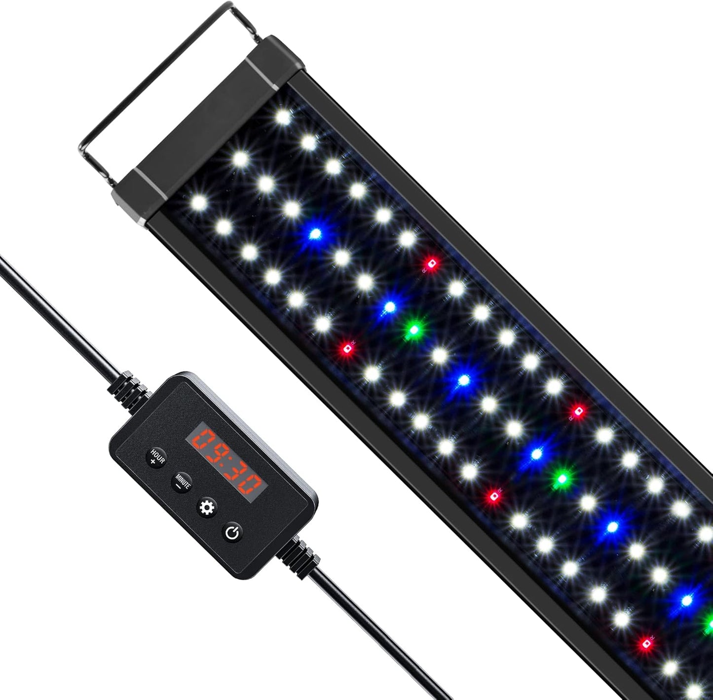 Packaging and included accessories for Nicrew 15 watt aquarium light