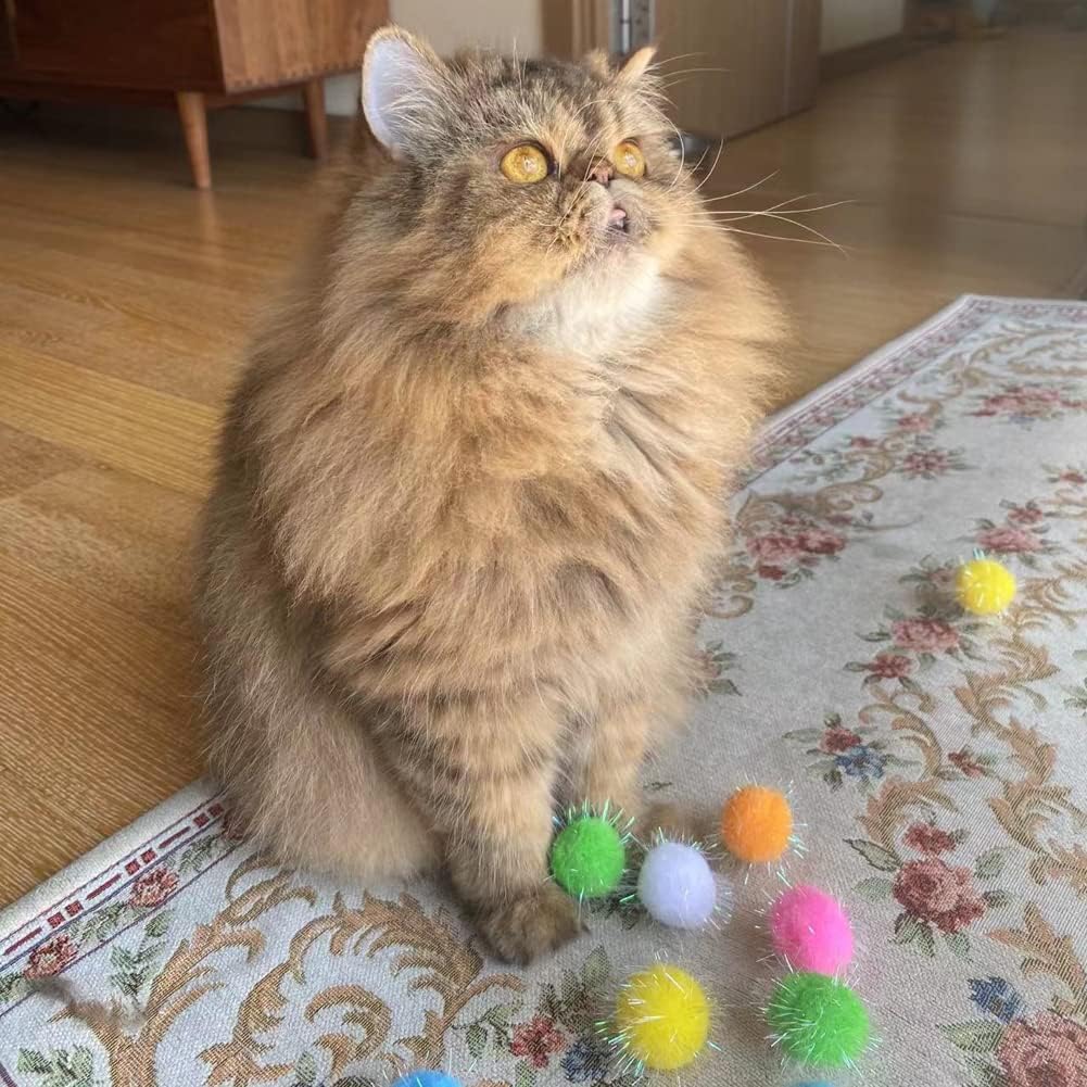 Close up of high quality non toxic sparkling pet plush balls