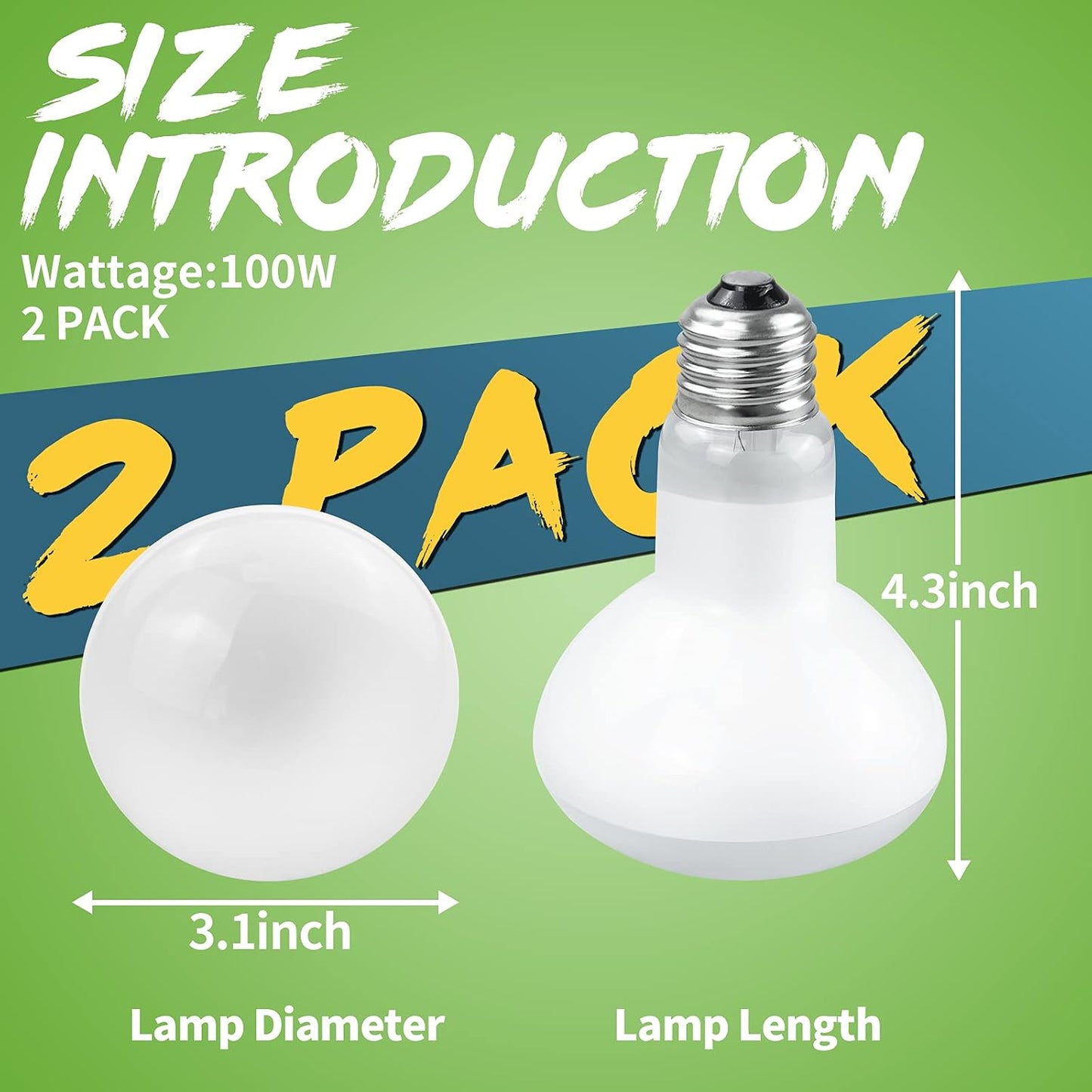 LUCKY HERP amphibian basking light packaging displaying the authentic imported two pack product details.