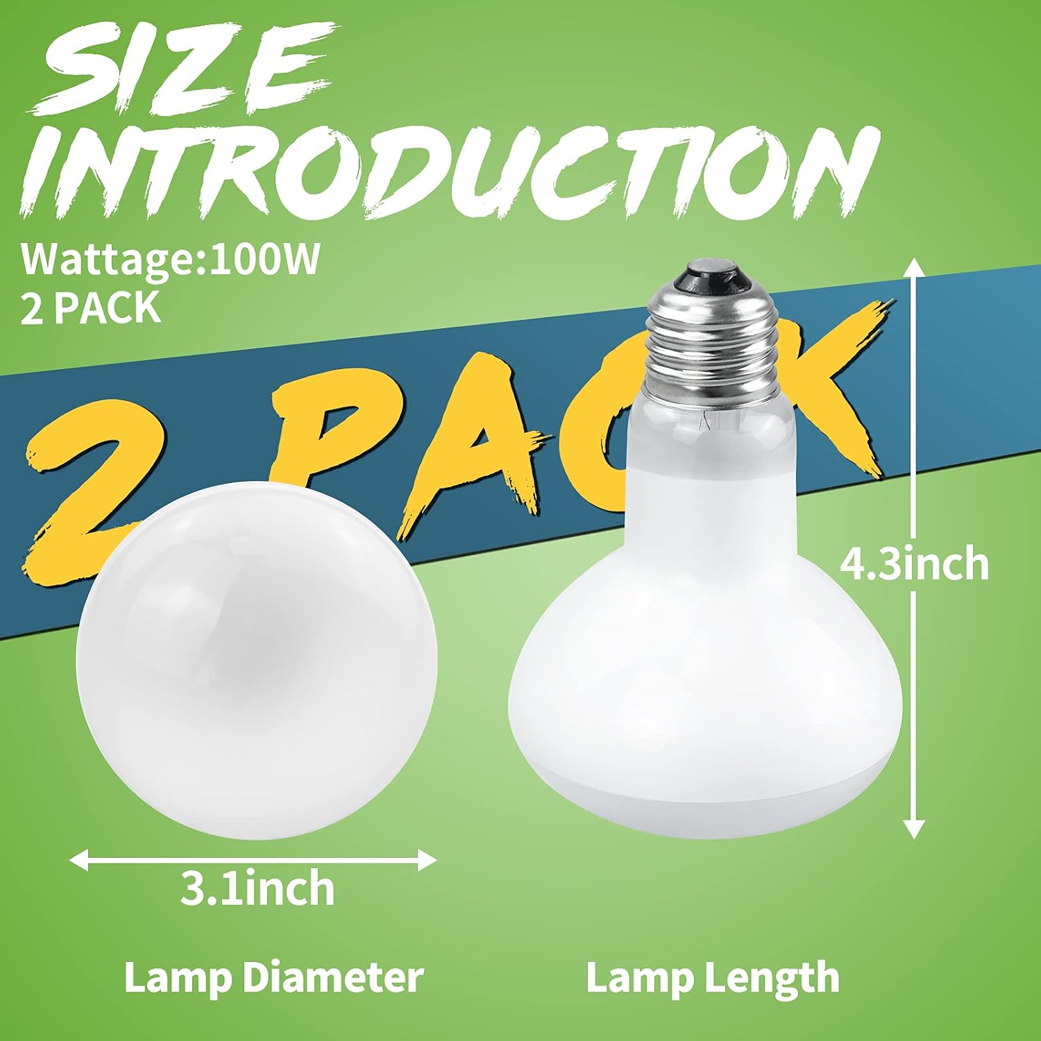 LUCKY HERP amphibian basking light packaging displaying the authentic imported two pack product details.