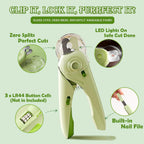 Self Cleaning Cat Brush for Shedding, LED Light Nail Clipper, Nail Clipper and Nail File, Slicker Brushes and Nail Trimmer for Long Haired Cats, Grooming Kit, Cat Lover Gifts - Image 3