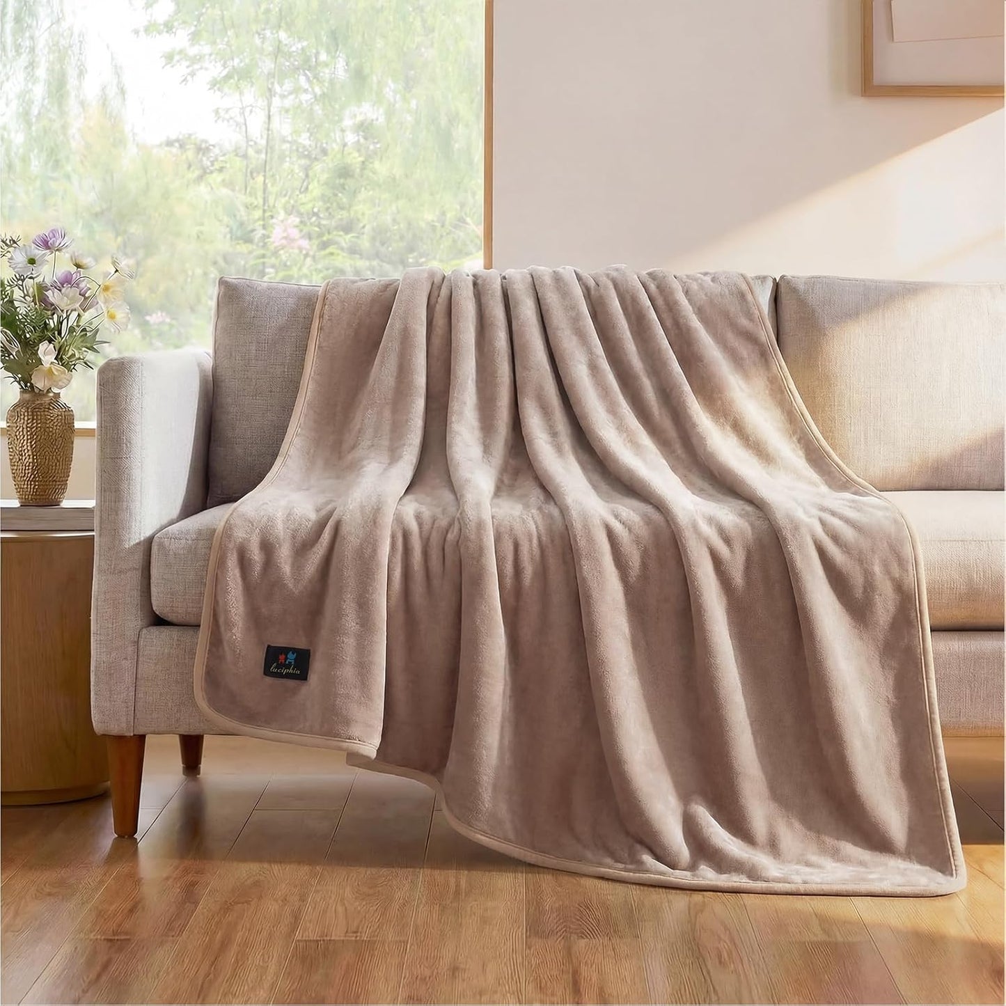Luciphia Waterproof Blanket for Dog Washable Reversible Sherpa Fleece Throw Blanket for Bed Couch Soft Liquid Pee Proof Furniture Cover Protector for Small Medium Large Pet Cat Grey 35" x 25" - Image 9