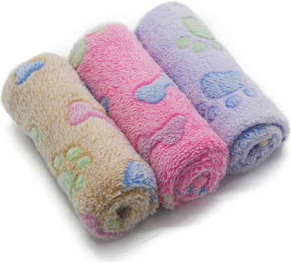 1 Pack 3 Puppy Blankets Super Soft Warm Sleep Mat Grey Cute Print Fluffy Fleece Pet Flannel Throw Dog Blankets for Small Dogs Cats,Star&Bone&Love- Small (23"x15") - Image 10