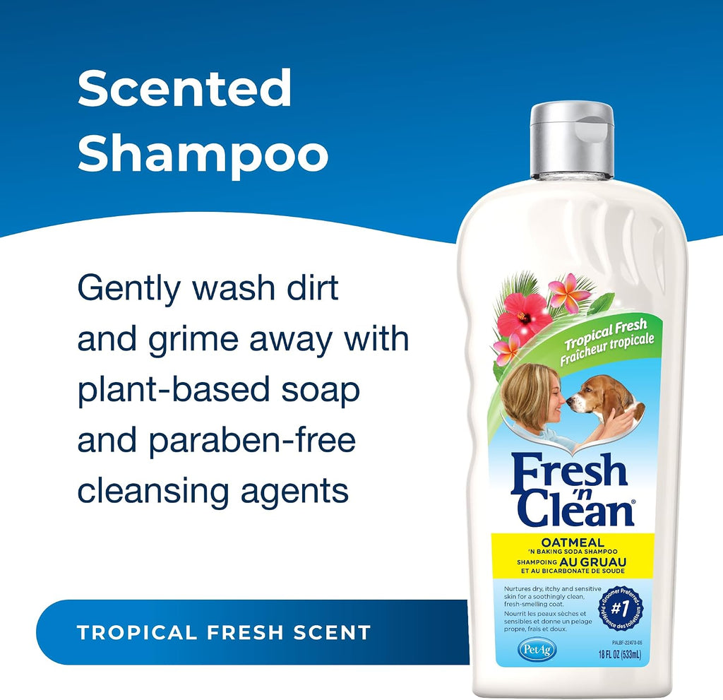 PetAg tropical fresh scent dog shampoo bottle back label details