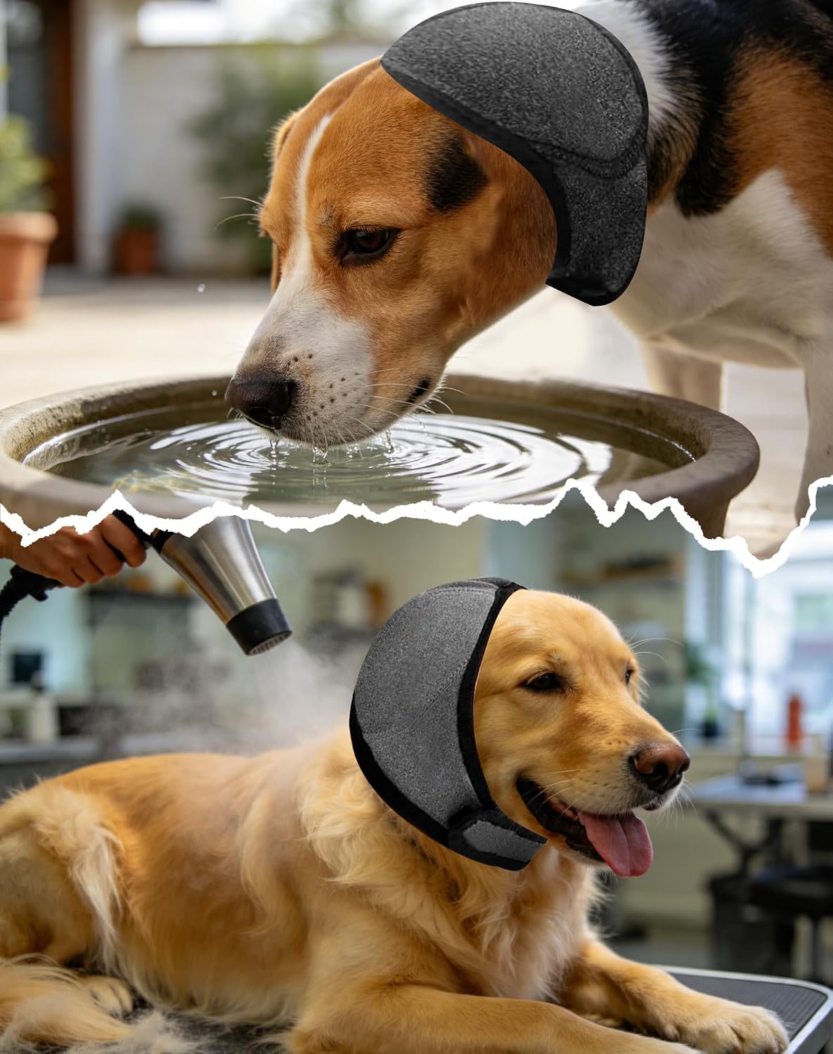 LHP adjustable pet hearing protection earmuffs breathable fabric texture