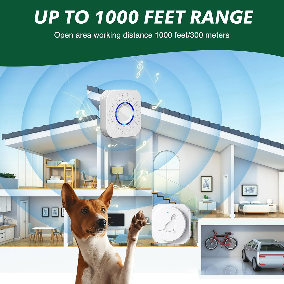 Package contents of Yoiilifee dog potty training doorbell