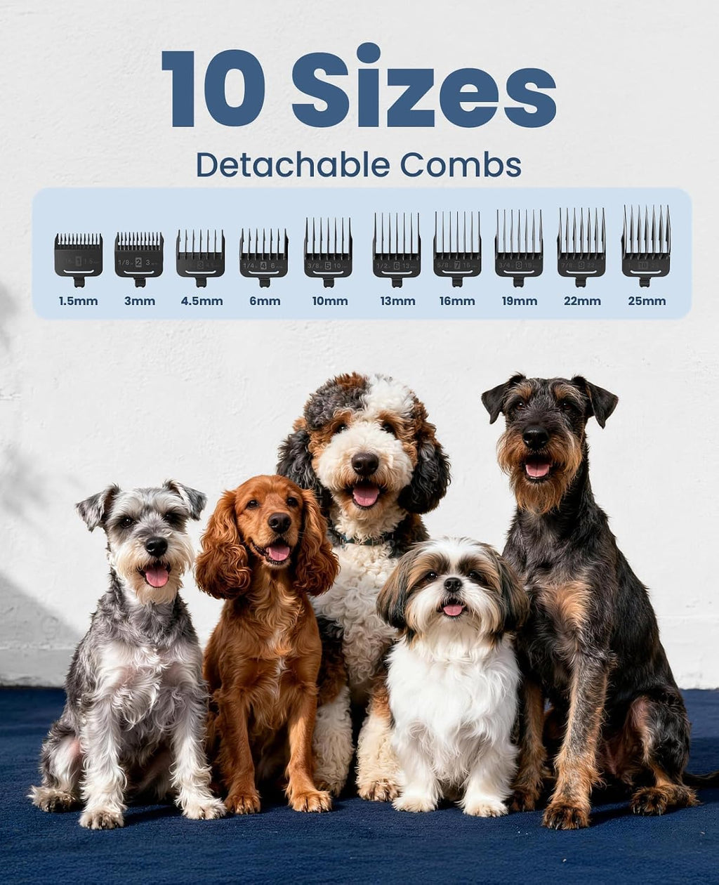 Oneisall professional dog trimmer showing digital battery display