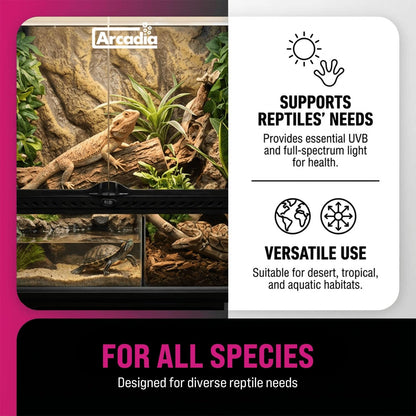 Packaging box for the thirty-nine watt thirty-six inch reptile basking light kit for desert habitats.