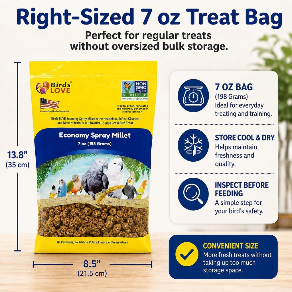 Birds LOVE bird treat back label and instructions