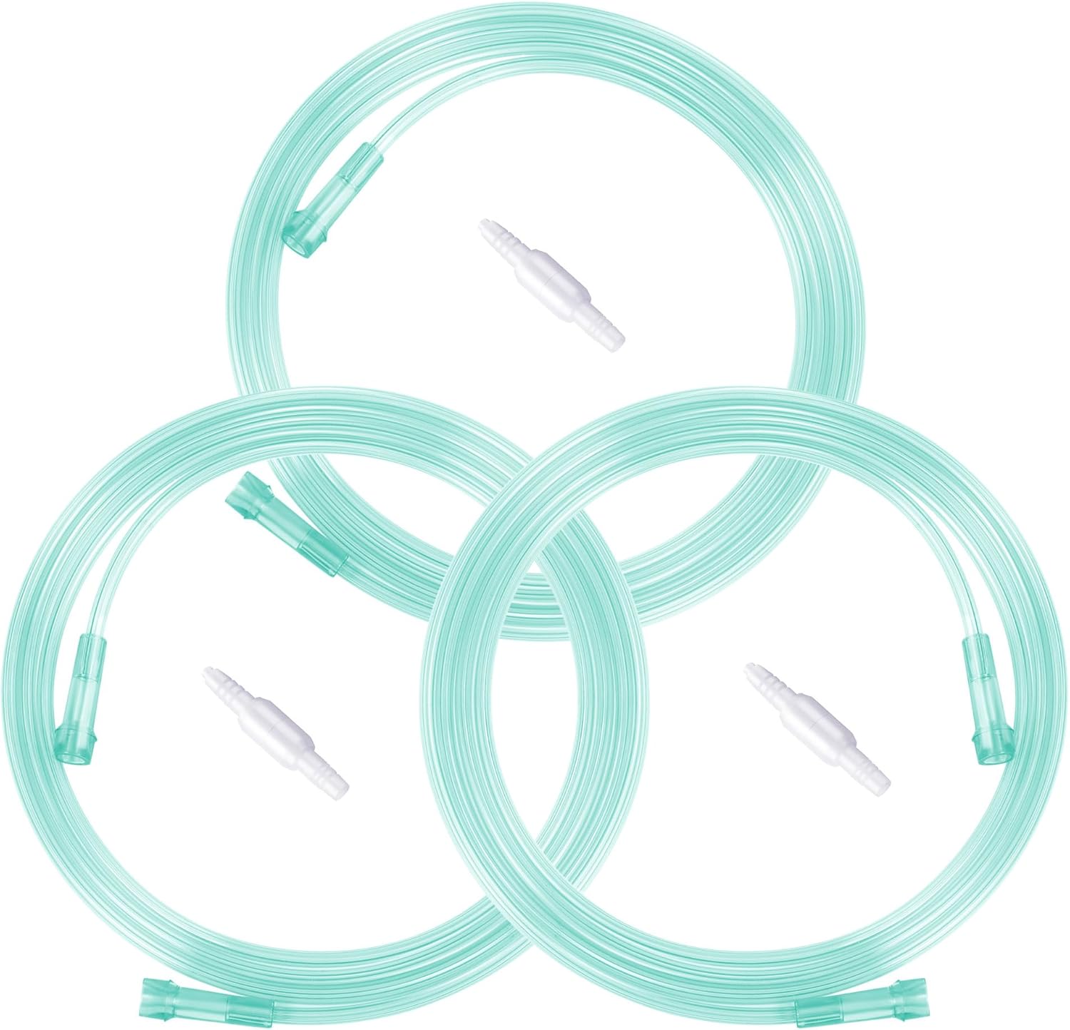 NITTIID 7 Foot Green Oxygen Tubing front view showing three pack bundle