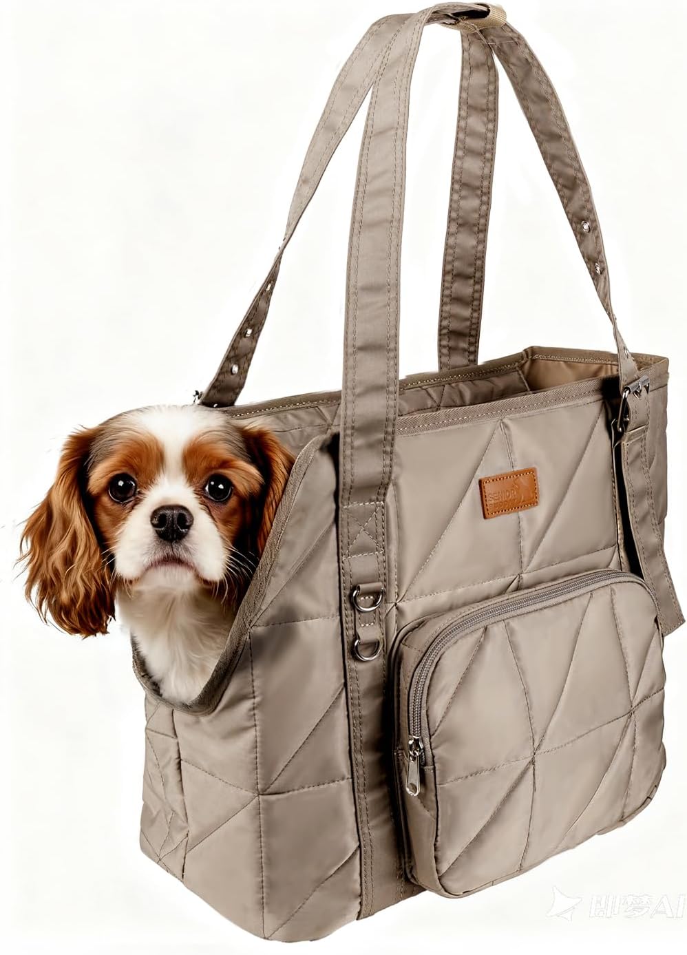 Dog Purse Carriers for Small Dogs and Cats Up to 10 lbs,Puppy Carrier with Pockets,Adjustable Shoulder Strap,Hard Bottom Support,Fuffy Tote Bag for Travel - Image 10