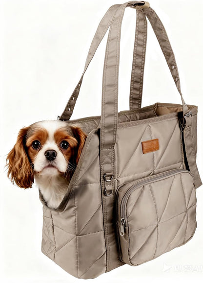 Dog Purse Carriers for Small Dogs and Cats Up to 10 lbs,Puppy Carrier with Pockets,Adjustable Shoulder Strap,Hard Bottom Support,Fuffy Tote Bag for Travel - Image 10