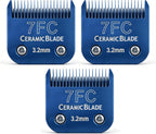 3-Packs Detachable Ceramic Blade Kit for Pet Clippers with Size 10 - Cut Length 1.5mm (1/16"),Compatible with Andis,Oster A5,Wahl KM10 Clippers & Similar Models (Blue) - Image 9