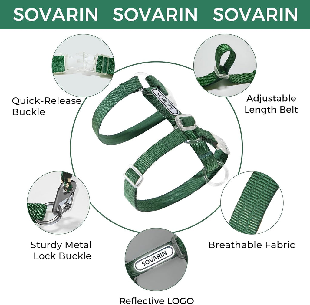 Soft escape proof feline harness with matching leash attachment