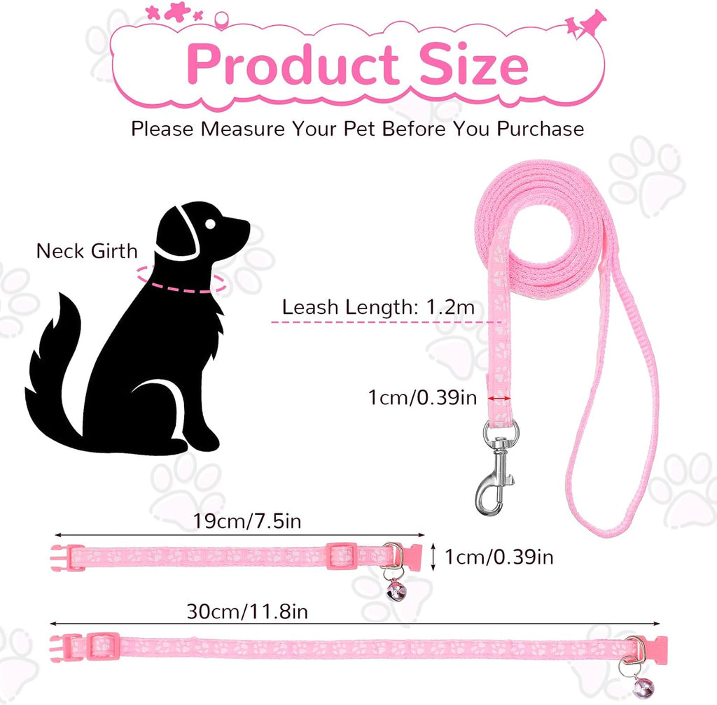 Guduling small dog leash showing the double sided paw print pattern and sturdy iron buckle clasp.