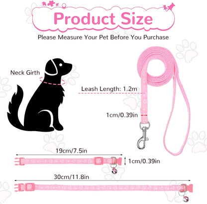 Guduling small dog leash showing the double sided paw print pattern and sturdy iron buckle clasp.