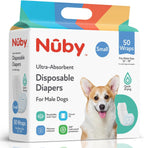 Nuby Pets Disposable Male Dog Wraps with Wetness Indicator, Absorbent & Leak-Resistant Belly Bands for Male Dogs, Medium (18-25" Waist), 50 Count - Image 9