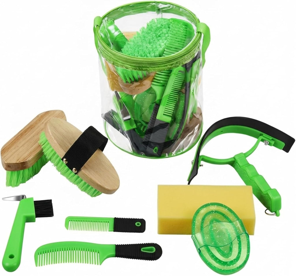 Full Cunhill 9 piece horse grooming set in packaging