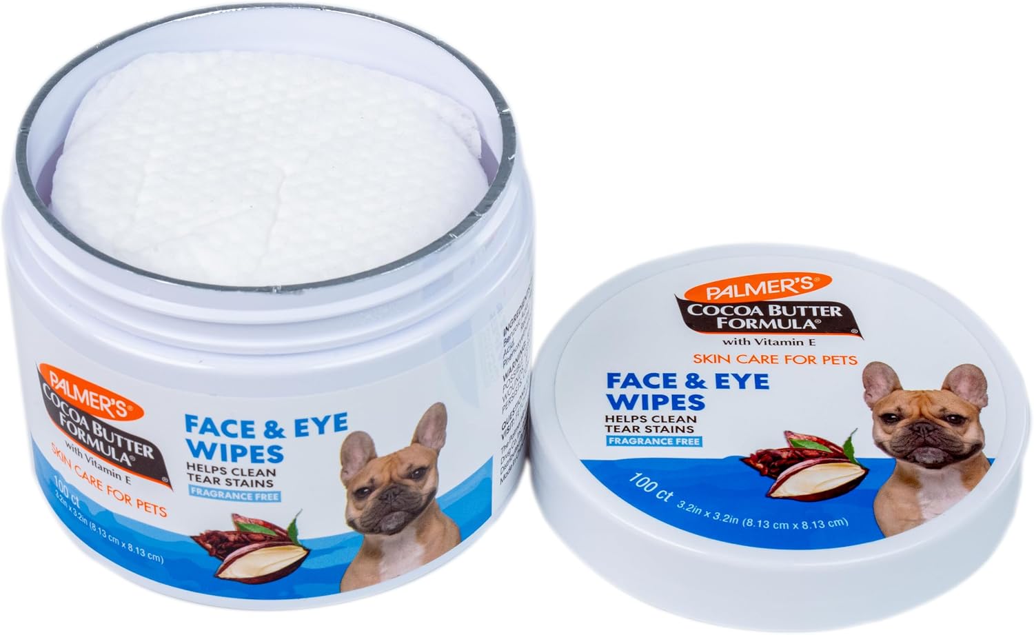 USA imported Palmer's pet grooming wipes on a clean background highlighting the 100 count pack