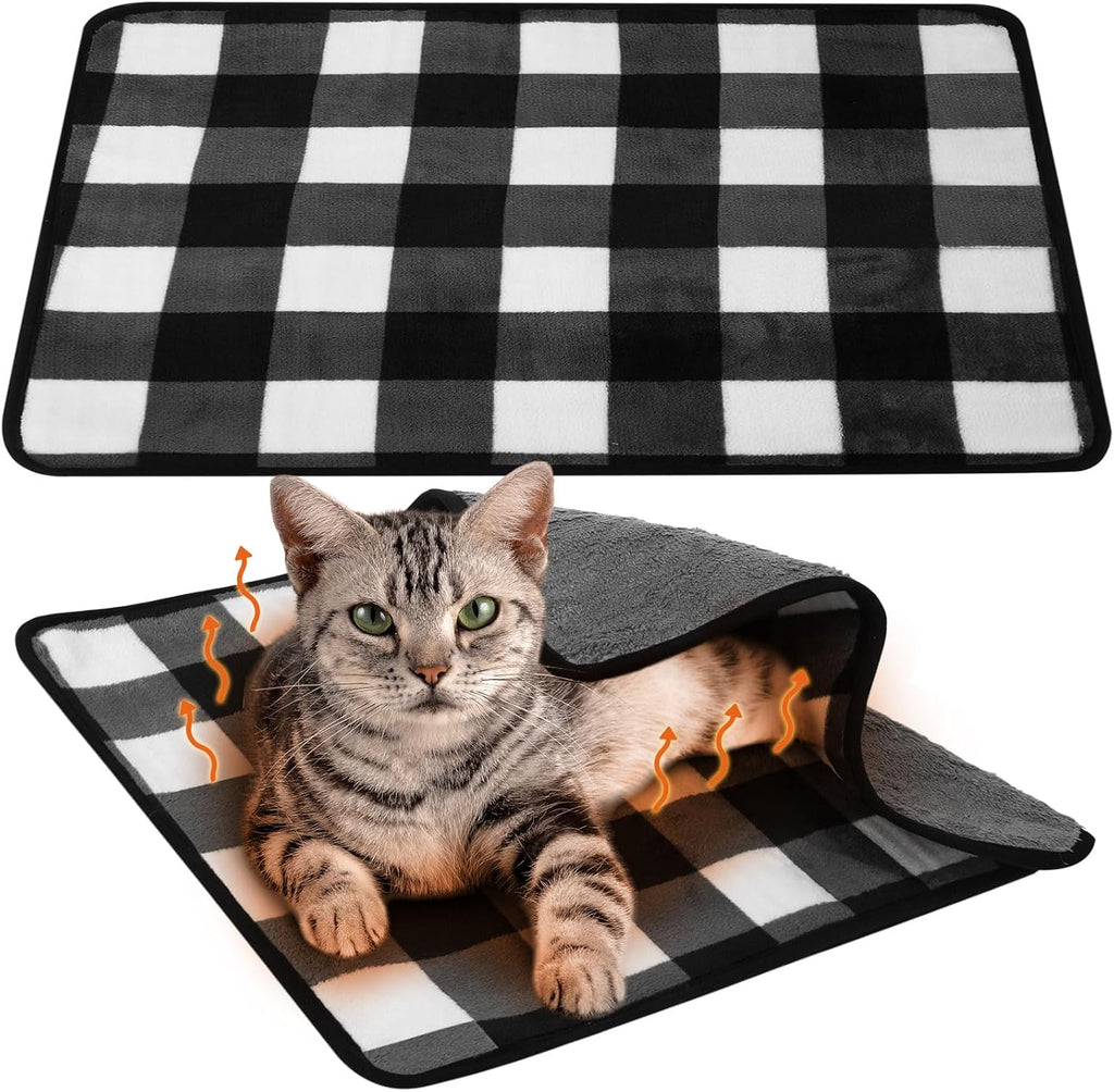 2 Pcs Large Self Warming Cat Pad Self Heating Cat Mat Bed Dog Crate Pet Blankets Thermal Heated Bed Mat for Outdoor Indoor Newborn Kittens Puppies Dog(Heart,24 x 18) - Image 10