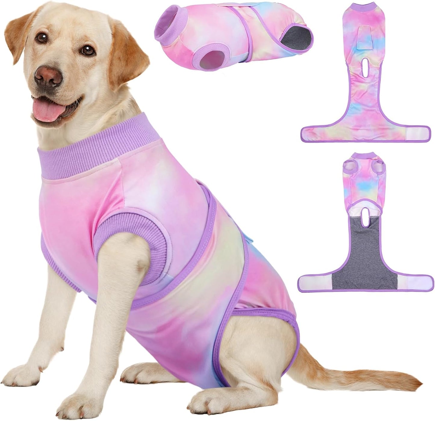 Kuoser Dog Surgery Suit Female Spay, Dog Recovery Suit Male Neuter, Pet Clothes Onesie for Surgery Anti Licking Abdominal Wounds Puppy Surgical Recovery Bodysuit Shirt, Substitute E-Collar & Cone - Image 13