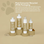 Aromatic almond scent pet conditioner bottle on a white background
