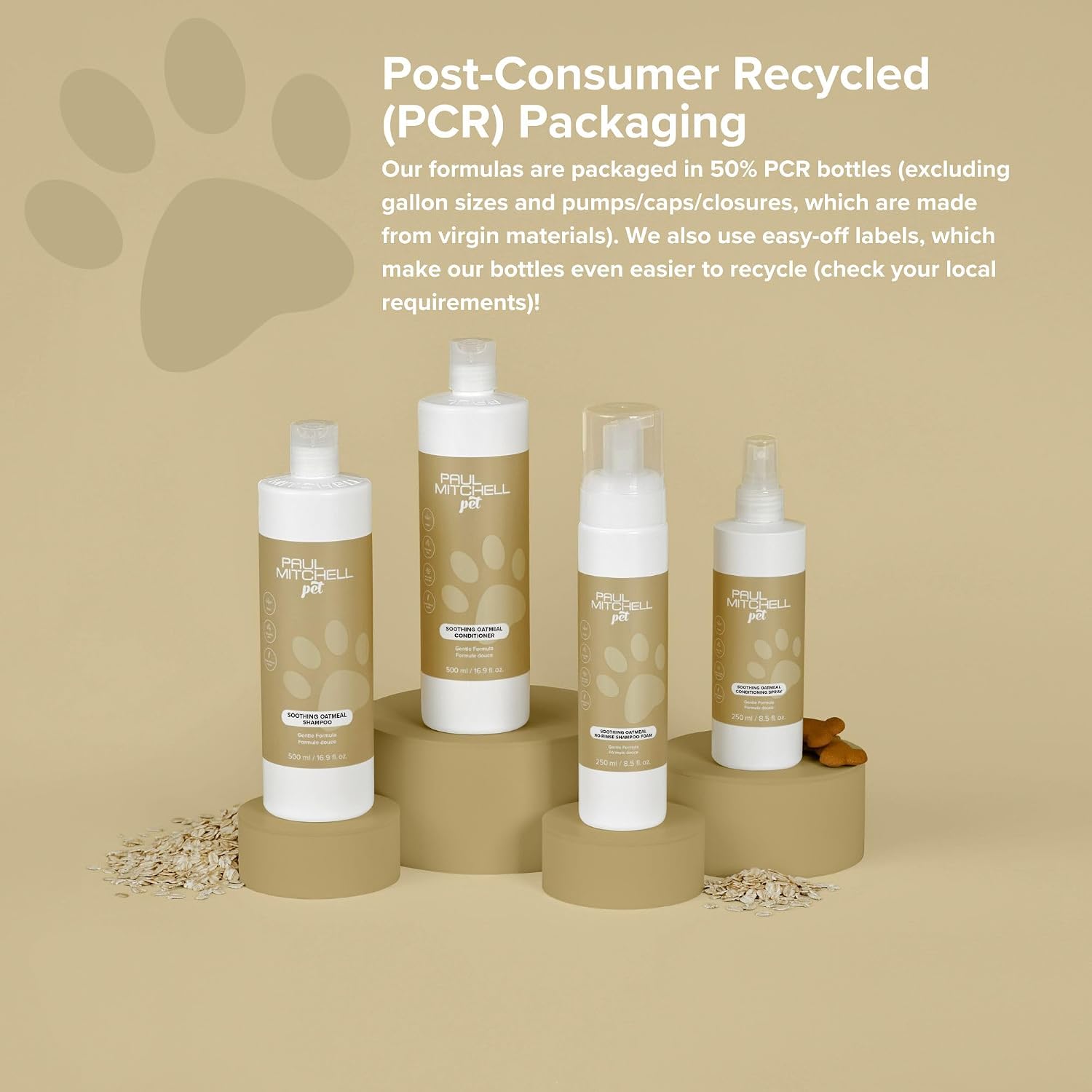 Aromatic almond scent pet conditioner bottle on a white background