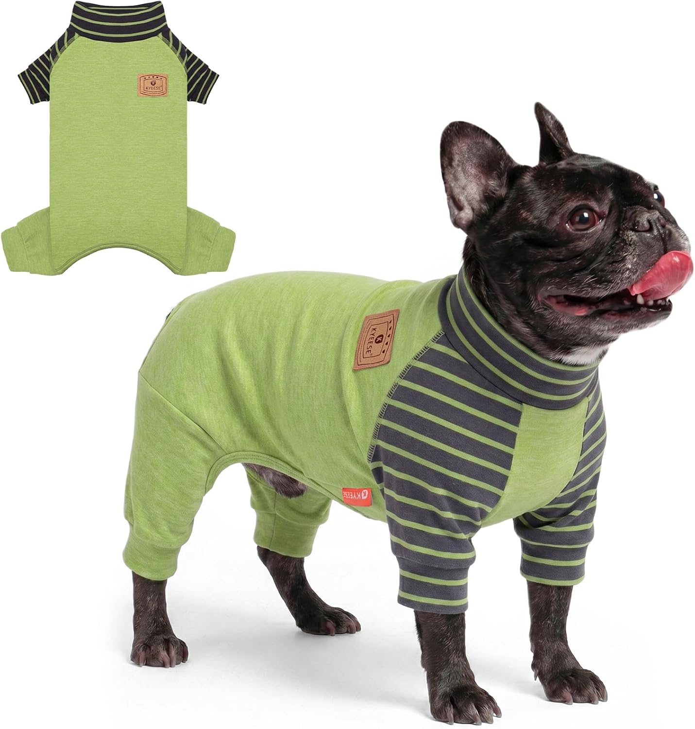 KYEESE Dog Coats Turtleneck Stretchy Pet Pjs Dog Sweater Super Soft Warm Material Dogs Pajamas with Bowtie Dog Onesie for Small Dogs Cold Weather Coat, Pink,L - Image 14