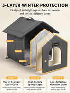 Outdoor Cat House for Feral Cats,Weatherproof & Insulated - Image 2