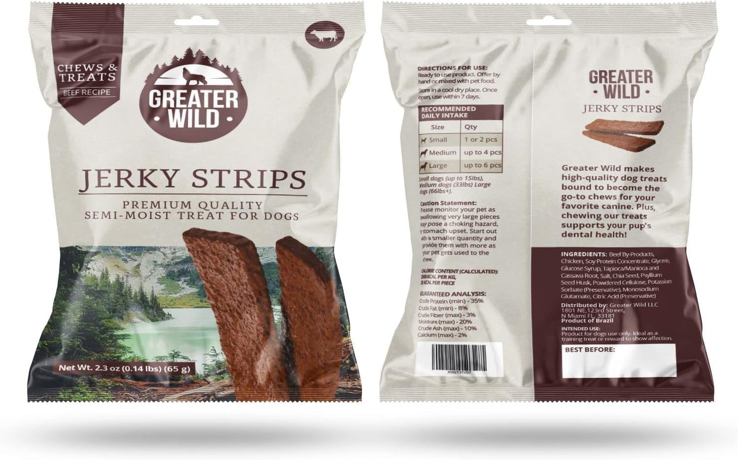 Large breed dog receiving a jerky strip reward.