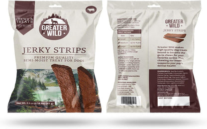Large breed dog receiving a jerky strip reward.