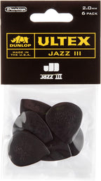 Jim Dunlop Ultex Jazz III pack of six premium imported musical accessories displayed flat