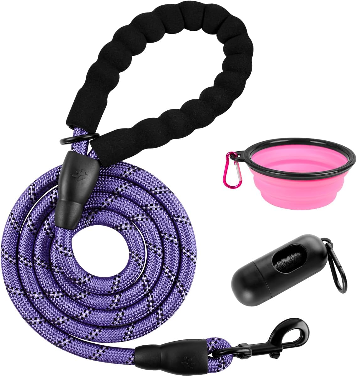 BARKBAY Dog Leashes for Large Dogs Heavy Duty Dog Leash 4/5/6 FT with Comfortable Padded Handle and Highly Reflective Threads for Medium Large Dogs Walking Training Running (5FT-1/2'',Pink) - Image 14