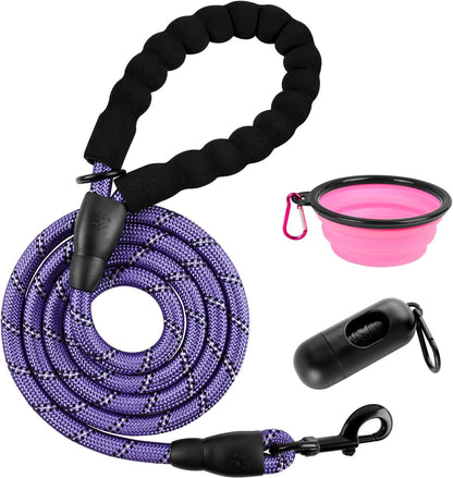 BARKBAY Dog Leashes for Large Dogs Heavy Duty Dog Leash 4/5/6 FT with Comfortable Padded Handle and Highly Reflective Threads for Medium Large Dogs Walking Training Running (5FT-1/2'',Pink) - Image 14