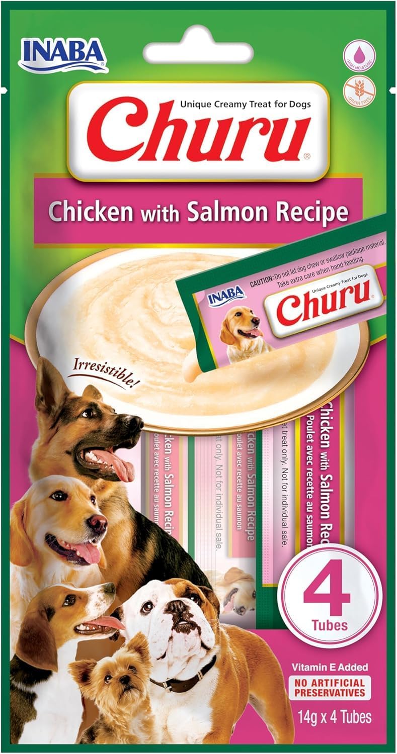 INABA Churu Meal Topper for Dogs, Complete & Balanced, Creamy, Lickable Pure Dog Food Topper, 0.5 Ounce Tube, 20 Tubes (4 per Pack), 5 Flavor Variety - Image 14