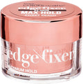 KISS Colors & Care Maximum Hold Edge Fixer Sweet Peach front view of clear jar with rose gold lid
