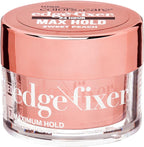 KISS Colors & Care Maximum Hold Edge Fixer Sweet Peach front view of clear jar with rose gold lid