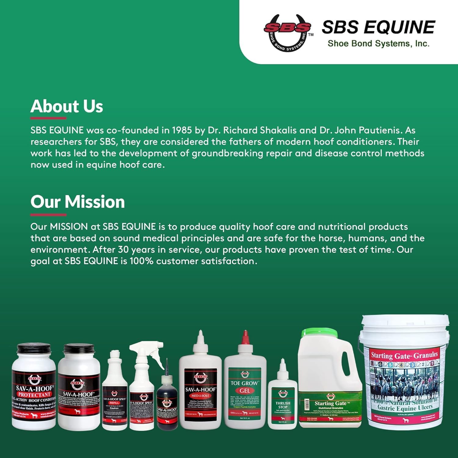 Veterinary grade horse hoof care product back view showing detailed instructions