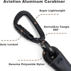 Close up of Morxil auto locking aviation aluminum carabiner clip