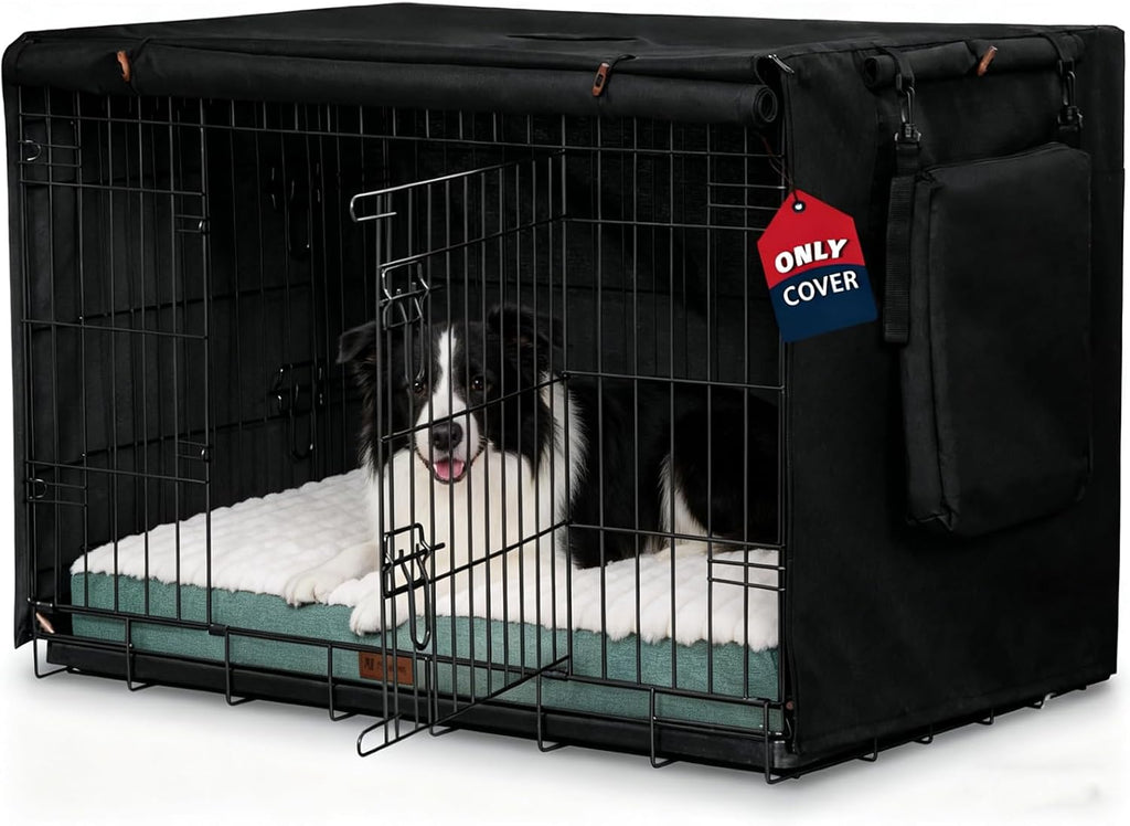 Dog Crate Cover 36 Inch, Heavy Duty Waterproof 600D Oxford Kennel Cover for Wire Cages with 1/2/3 Doors, Privacy Pet Cover with Storage Bag - Machine Washable, Indoor/Outdoor,Gray - Image 10