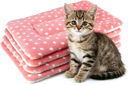 HeNdShe flannel cat mat being placed into a washing machine for cleaning.