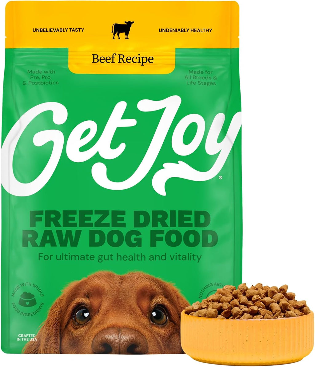 Get Joy Freeze Dried Raw Beef Meal, High Protein Grain Free, Dry Dog Food Meal Mixer and Topper, with Probiotics for Gut Health, Made with 100% USDA Organ Meat, for All Breeds and Ages, 32oz Bag - Image 11