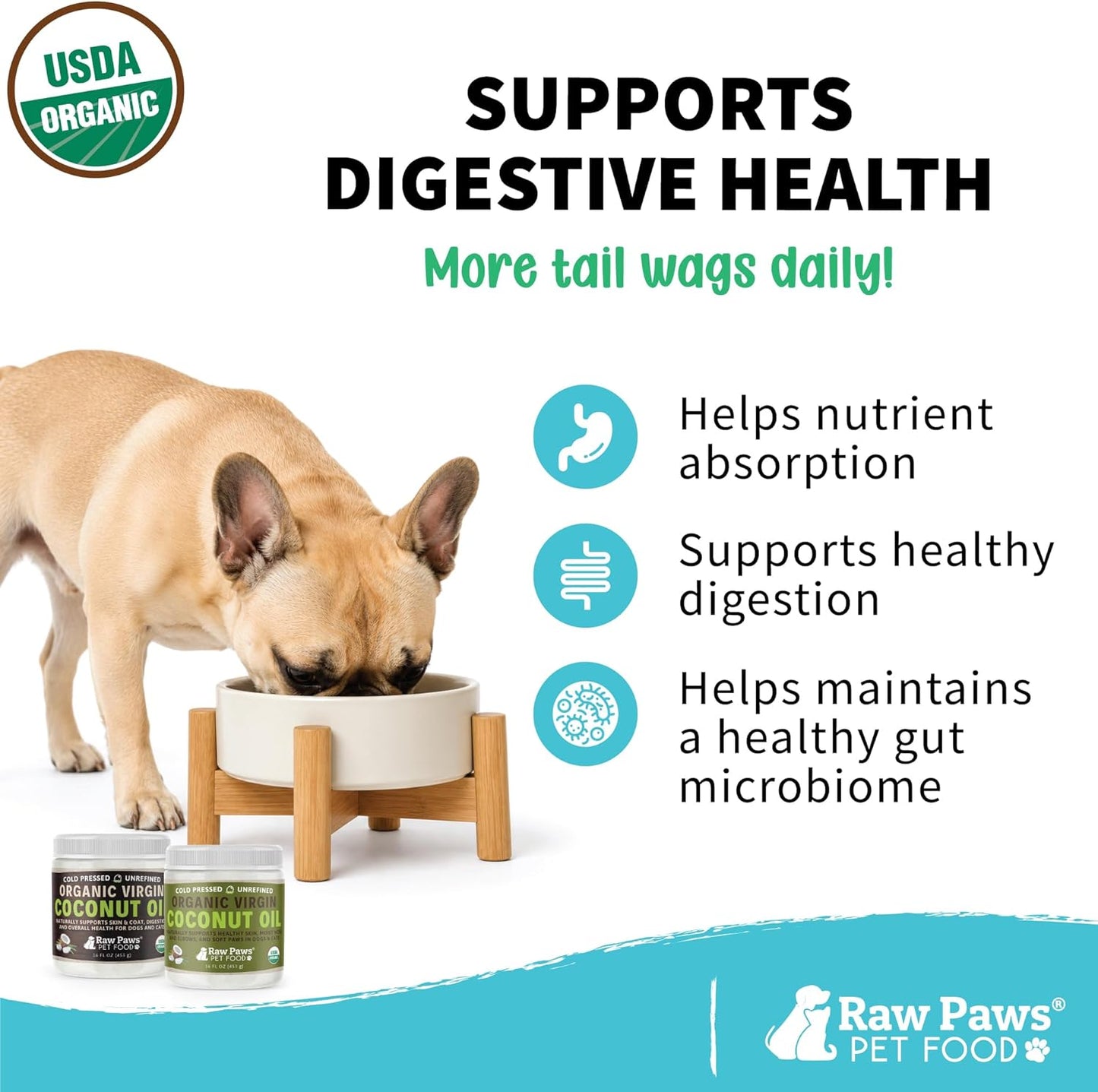 Organic coconut oil for pets being massaged into rough dog paw pads for cracked skin relief