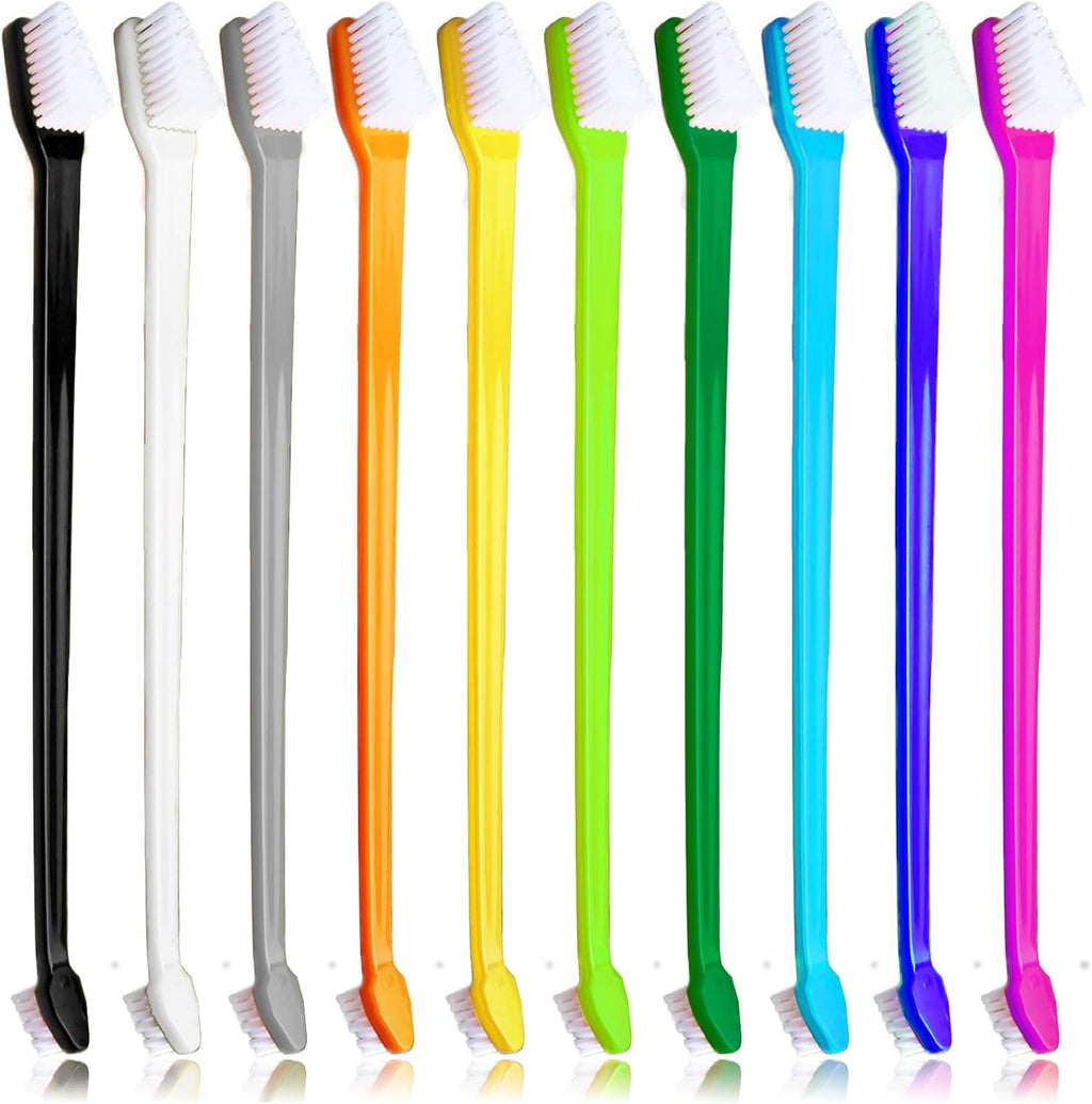 200 Pcs Dog Toothbrush Cat Tooth Brushes Bulk, Double Sided Brushing Kit, Teeth Cleaning Kit Soft Bristles Long Handle, Pet Tooth Brush for Small to Large Dog, Cat, Puppy & Kitten, 10 Colors - Image 9