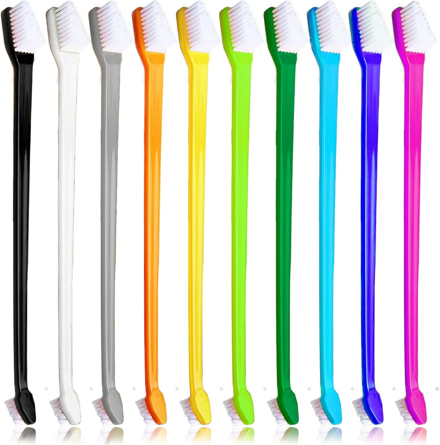 200 Pcs Dog Toothbrush Cat Tooth Brushes Bulk, Double Sided Brushing Kit, Teeth Cleaning Kit Soft Bristles Long Handle, Pet Tooth Brush for Small to Large Dog, Cat, Puppy & Kitten, 10 Colors - Image 9